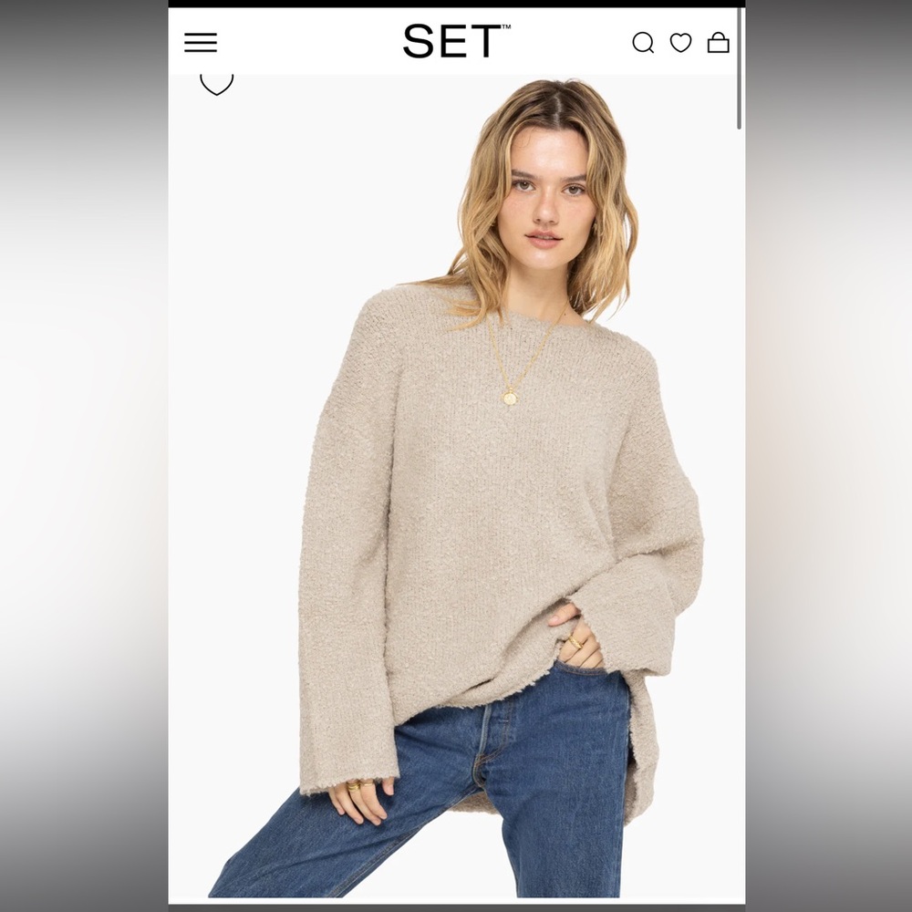 Oversized Crewneck Sweater in Oat